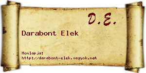 Darabont Elek névjegykártya